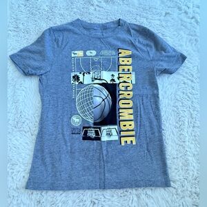 Abercrombie Kids Grey basketball Graphic Tee.